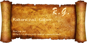 Rakonczai Gábor névjegykártya